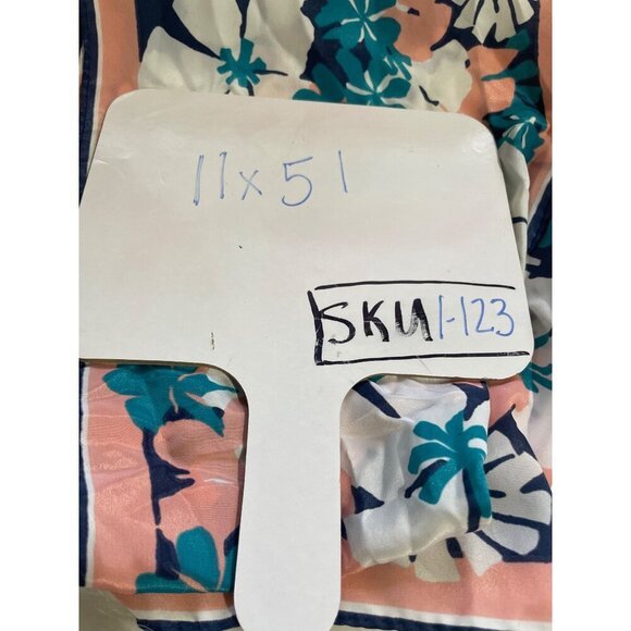 Floral Print Lightweight Scarf With Pink & Blue Tropical Design 11x51 Inches Sof - Picture 6 of 6